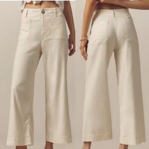Anthropologie Maeve Colette Pants in Cream Ecru Size 25
